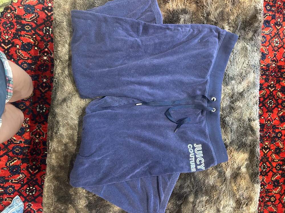 Juicy Couture Navy Blue Velour Drawstring Sweatpants Size M